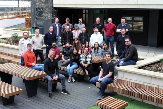 FourJaw’s team at Pennine Five. The company’s new HQ provides room to almost double its current team of 27 people and an option to expand further.