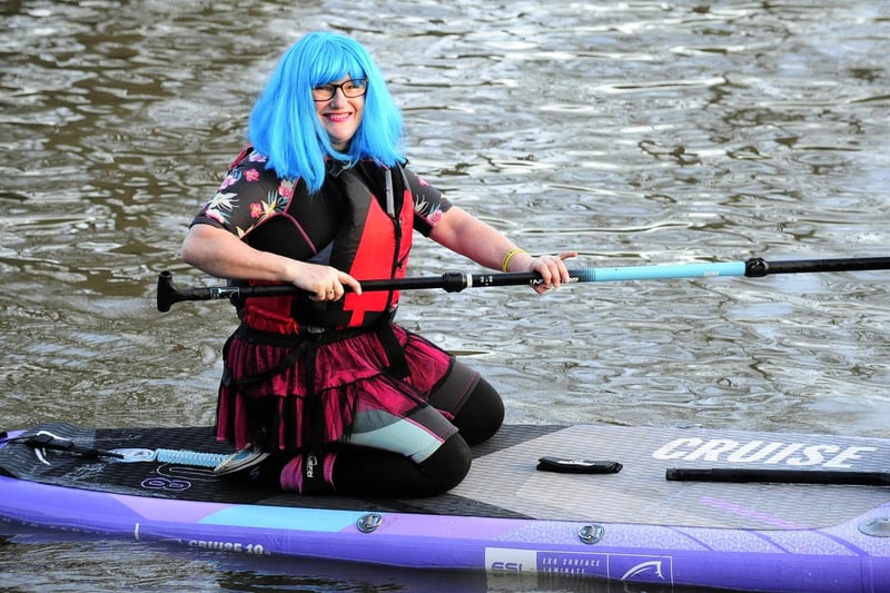 Christina McLeod, of New Farnley, ventured out on her paddle board to celebrate the arrival of 2024.