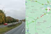 The A64 is closed westbound between Leeds and York (Photo: Google/AA)