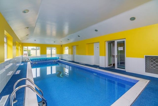 A show stopper in this home is the indoor pool, which is heated and comes with changing rooms.