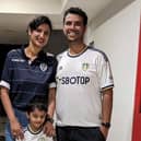 Abhinav Shukla with his wife and son, who have joined him in his Leeds fandom.