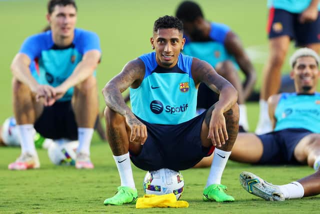 Raphinha left Leeds United after two seasons earlier this summer fulfilling a boyhood dream by signing for Barcelona (Photo by Michael Reaves/Getty Images)
