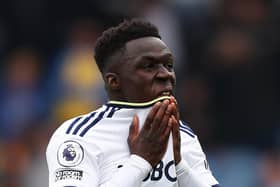 LEEDS, ENGLAND - APRIL 09: Wilfried Gnonto of Leeds United looks dejected during the Premier League match between Leeds United and Crystal Palace at Elland Road on April 09, 2023 in Leeds, England. (Photo by Matt McNulty/Getty Images)