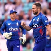 TO PLAY OR NOT TO PLAY: England captain Jos Buttler admits he is weighing up Chris Woakes' role as leader of the bowling attack ahead of their World Cup encounter against South Africa. Picture: John Walton/PA.
