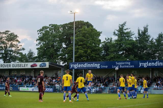 Guiseley AFC host Leeds United during a pre-season friendly at Nethermoor Park in 2021. Picture: Bruce Rollinson