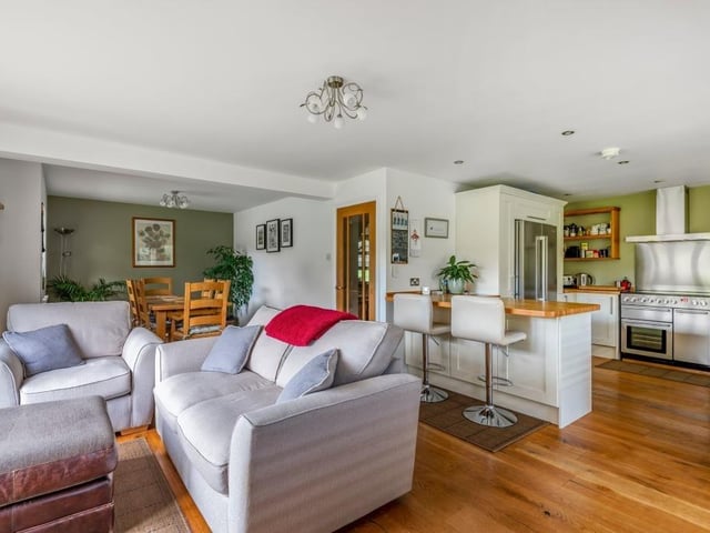 Comfortable open living space for the family is bright and modern.