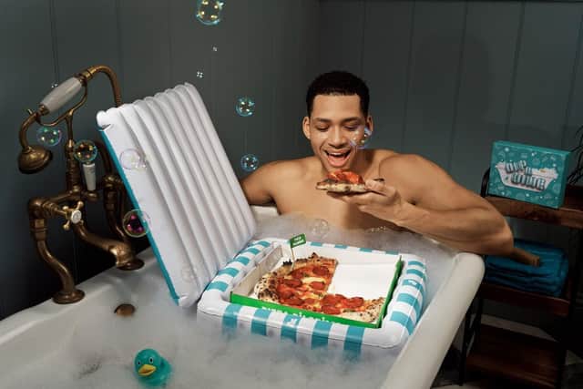 Deliveroo creates ‘dip and dine’ inflatable range for Brits to treat themselves to a takeaway in a tub.