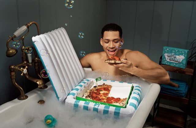Deliveroo creates ‘dip and dine’ inflatable range for Brits to treat themselves to a takeaway in a tub.