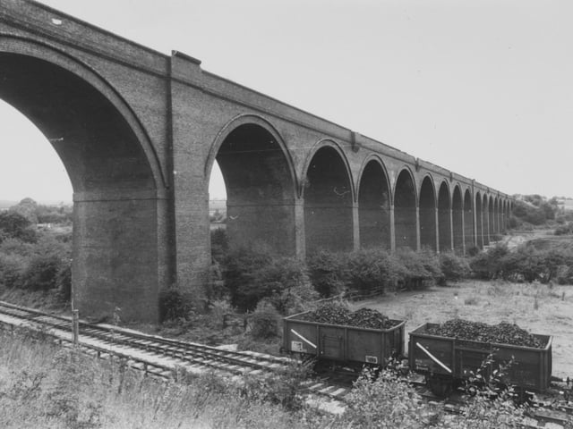 The viaduct at Crigglestone, which spans Denby Dale Road. Pictured in October 1980.