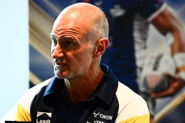 Leeds Rhinos coach Brad Arthur at today's Betfred Super League play-off launch. Picture by Olly Hassell/SWpix.com.