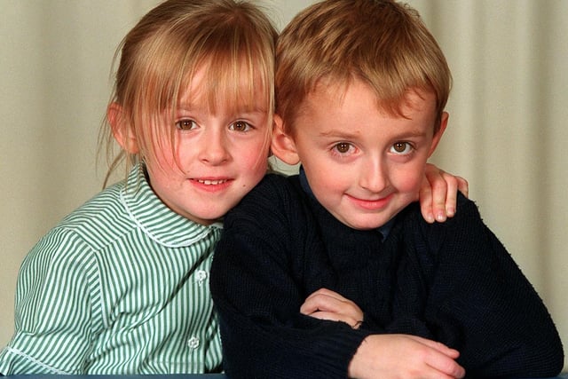 Hollie and Stephen Jennings, aged 5.