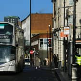 Stock image of bus on Vicar Lane.
