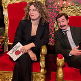Junior Taskmaster host Rose Matafeo with her assistant Mike Wozniak (Picture: Rob Parfitt/Channel 4)