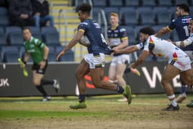 Leon Ruan scored for Rhinos in a January pre-season game against Bulls and also featured for them on dual-registration in 2023. Picture by Tony Johnson.