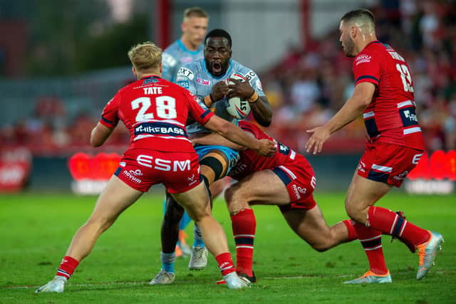 Muizz Mustapha's barnstorming performance at Hull KR illustrated the depth in Rhinos' squad. Picture by Bruce Rollinson