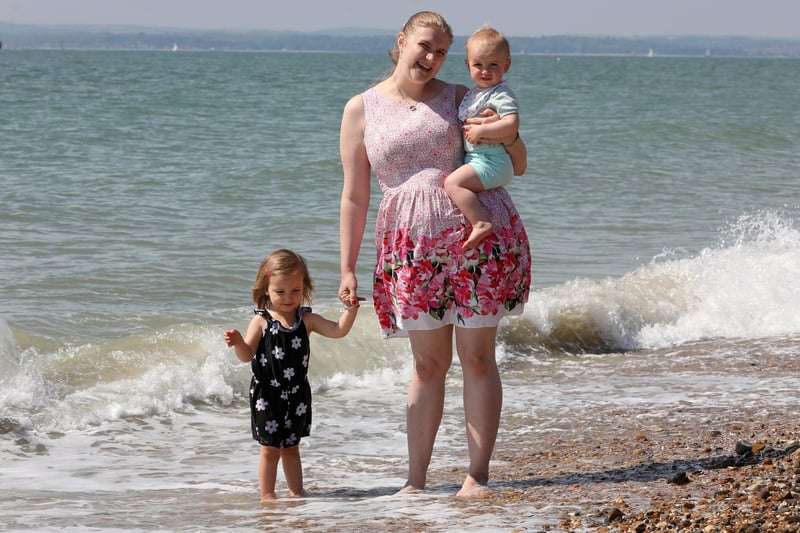 Emma Harrington, 27, with her children Cassie, three, and Evie, one