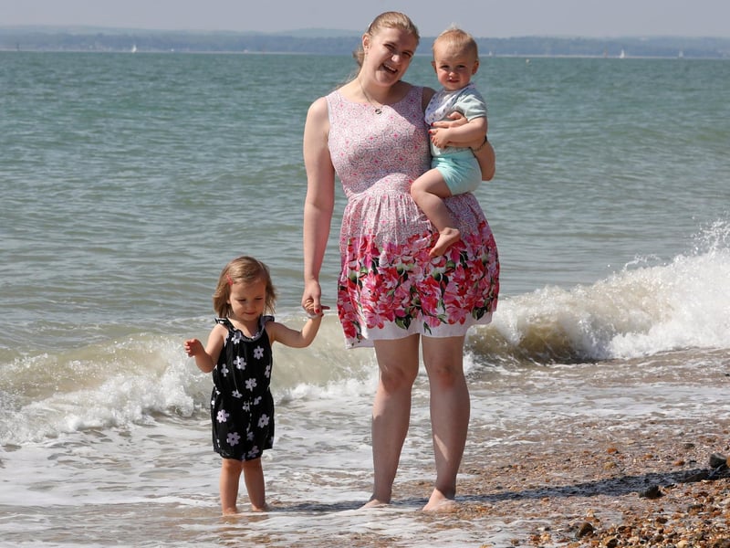 Emma Harrington, 27, with her children Cassie, three, and Evie, one