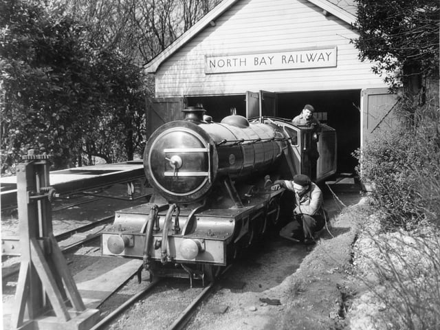 The miniature railway that runs between Scarborough and Scalby pictured in March 1960.