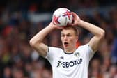 LEEDS, ENGLAND - APRIL 09: Rasmus Kristensen of Leeds United takes a throw in during the Premier League match between Leeds United and Crystal Palace at Elland Road on April 09, 2023 in Leeds, England. (Photo by Matt McNulty/Getty Images)