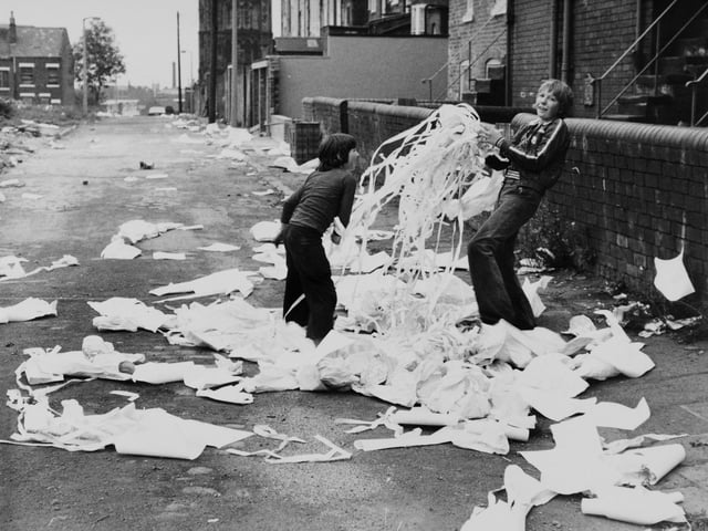 Collecting waste paper in September 1978.