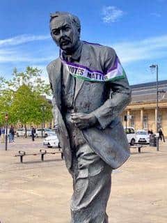 Harold Wilson's statue, St George's Square, Huddersfield