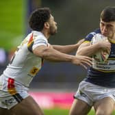Jack Sinfield in pre-season action for Rhinos against Bradford Bulls. Picture by Tony Johnson.