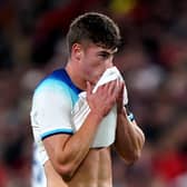 England's Charlie Cresswell reacts following Serbia's first goal scored by Vladimir Lucic (not pictured) during the UEFA Euro U21 Championship Qualifying Group F match at the City Ground, Nottingham. Picture date: Thursday October 12, 2023. (Photo credit: Joe Giddens/PA Wire)