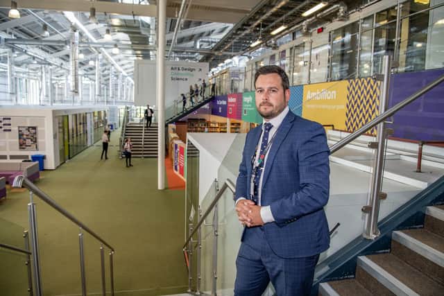 Danny Bullock, the Principal at Leeds East Academy, has used ChatGPT to create quizzes for students and as a starting point for a letter to parents. Photo: Tony Johnson.
