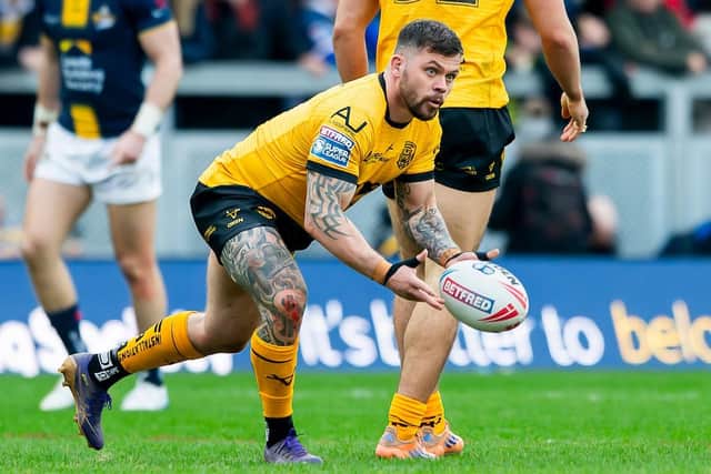 Liam Hood pictured during Castleford Tigers' defeat at  Leeds Rhinos last month. Picture by Allan McKenzie/SWpix.com.