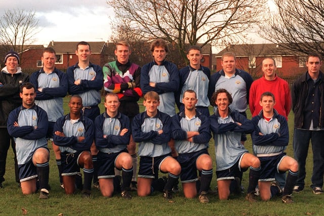 Swillington Miners Welfare pictured in November 1996. The team played in the West Yorkshire League. Back row, from left, are Andrew Pigott, Kevin Murphy, Martin Barrett, Micky Pigott, David Glancy, Mark Walker (captain), John Coleman, Steve Hull and Paddy Galvin.  Front row, from left, are Andrew Fox, Gavin Hanley, Graham Wallis, John Rodgers, Cathal Brown, Sean Finn and Gareth Curran.