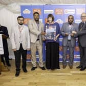 (Pictured is the ‘Newcomer of the Year, Leeds’ Award being presented by The Right Worshipful Lord Mayor of Westminster, Councillor Paul Dimoldenberg and The Lord Mayor’s Consort, Councillor Maggie Carman to the Bengal Lounge Restaurant representatives.)