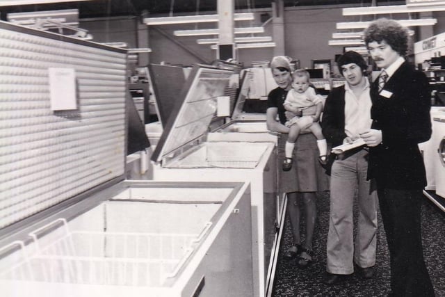 Chest freezer anyone? Shopping at Comet was a family affair.
