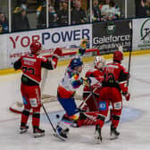 GETTING AHEAD: Kieran Brown celebrates tipping in from Owen Sobchak to make it 3-2 to Leeds against Swindon on Friday night. Picture: Alistair How/Knights Media.