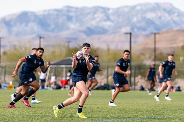 George Brown seen training with Leeds Rhinos in Las Vegas last week. Picture by Alex Whitehead/SWpix.com.