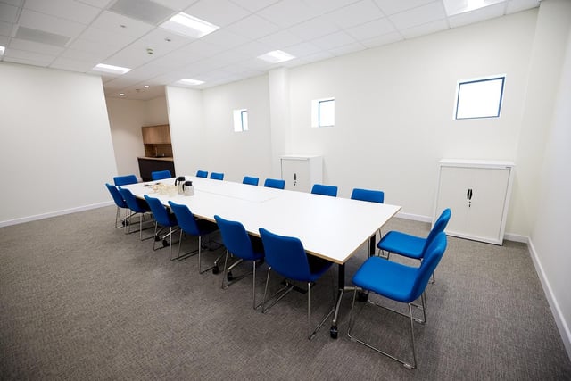 The jury room at the new coroner's court at Mulberry House, Merchant Gate, Wakefield.