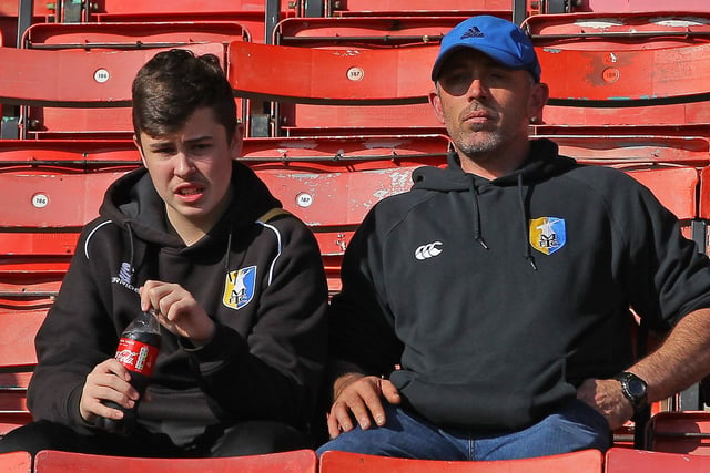Some of the fans who watched Mansfield's 1-0 defeat at Swindon in 2018.