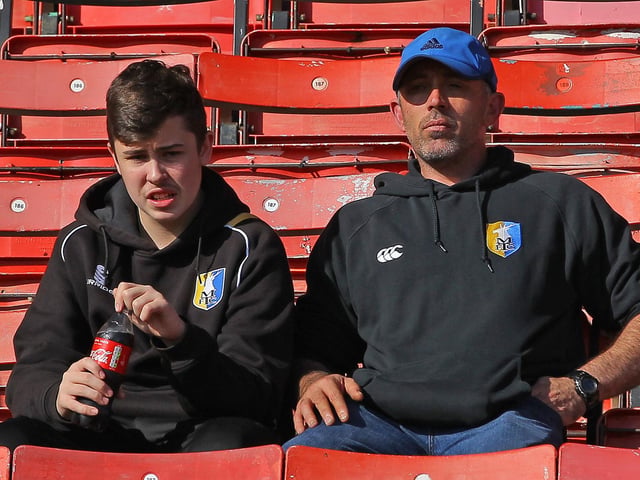 Some of the fans who watched Mansfield's 1-0 defeat at Swindon in 2018.