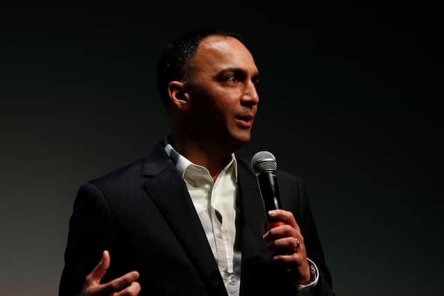 SANTA CLARA, CA - MAY 22: Paraag Marathe of the San Francisco 49ers addresses the audience during an ESPN leadership dinner at Levi's Stadium on May 22, 2018 in Santa Clara, California. (Photo by Lachlan Cunningham/Getty Images)