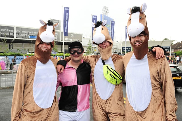 Fans dressed as animals at the England v Australia Test at Headingley.