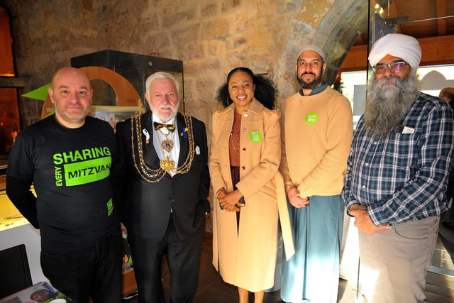 Pictured from left at the Light for Leeds event are Simon Phillips, director of interfaith for the Leeds Jewish Representative Council; the Lord Mayor of Leeds, Coun Robert Gettings; Leeds city councillor Abigail Marshall Katung; Najam Khan, and Gurmukh Singh, of Guru Nanak Nishkam Sewak Jatha.