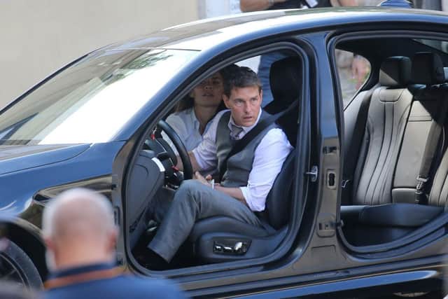 Cruise and co-star Hayley Atwell on set in Rome in October (Photo: Elisabetta A. Villa/GC Images)