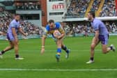 Cameron Smith scores for Leeds Rhinos against Warrington Wolves last season. Picture by Steve Riding.
