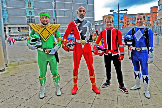 Brad Laycock, Dominic Connolly, Marc Smith and Ashley Griffiths all from Leeds came as their favourite Power Rangers - including the late Jason David Frank's iconic Tommy Oliver/Green Ranger.