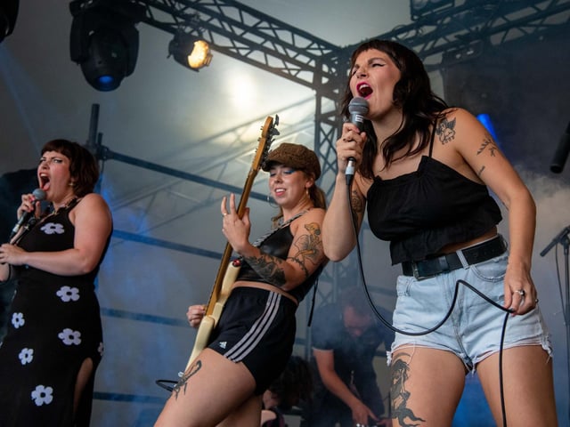 Welsh band Panic Shack on stage