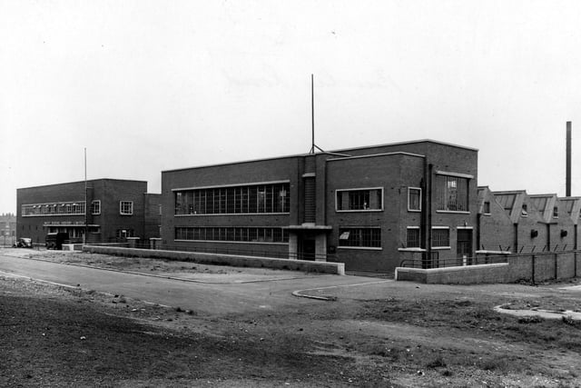 Factory premises of West Riding Hosiery Ltd on Burley Road pictured in May 1953.