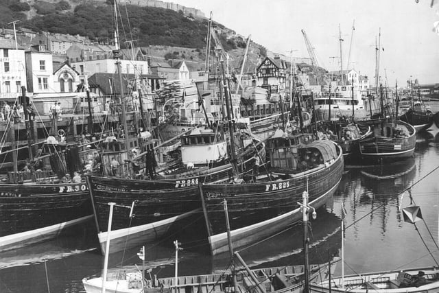 Some of the herring boats in Scarborough Harbour pictured in 1967.