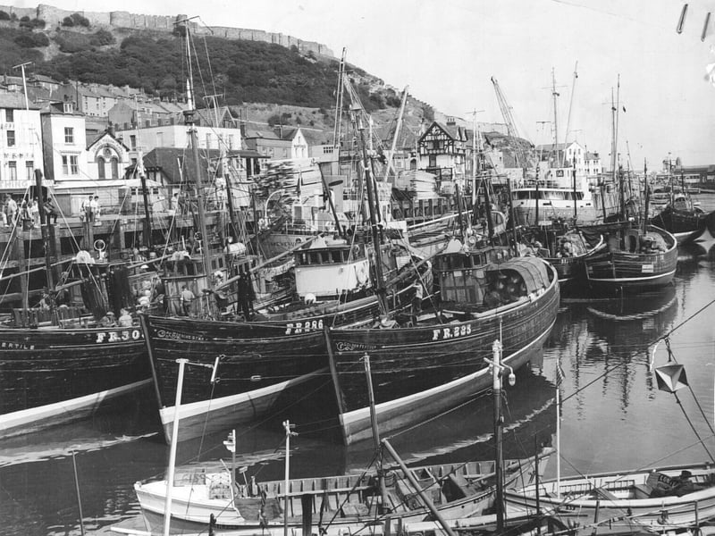 Some of the herring boats in Scarborough Harbour pictured in 1967.