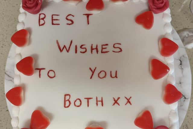 Jane Chamberlain shared this cake with a sweet message written on it.