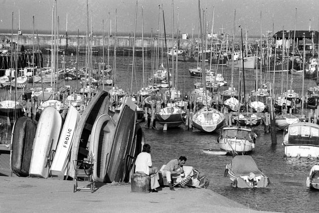 Bridlington Harbour in June 1973.