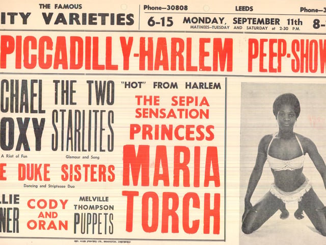 'Hot' from Harlem', the sepia sensation Princess Maria Torch was headline act at the City Varieties in September 1961.